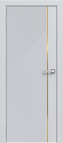 Межкомнатная дверь эмалированная Эмаль Line 08 (золотой молдинг) цвет грей